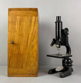 Antique Bausch and Komb Optical Microscope With Case