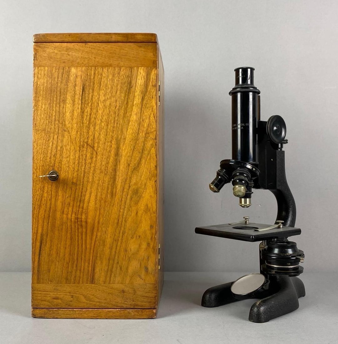 Antique Bausch and Komb Optical Microscope With Case (1 of 5)