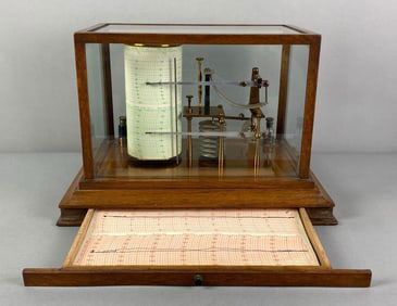 Antique Negretti and Zambras Self Recording Barograph