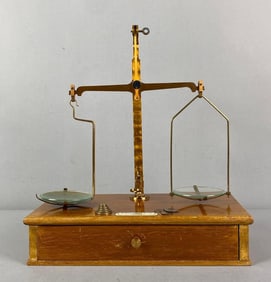 Vintage De Grave Short and Co Brass Jewelers Weight Scale