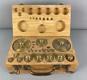 Vintage Scale Balancing Brass Weight Set