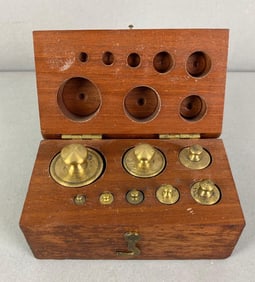 Vintage Scale Balancing Brass Weight Set
