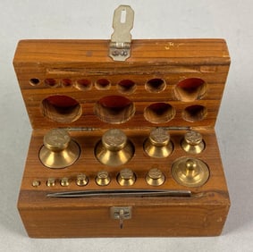 Vintage Scale Balancing Brass Weight Set