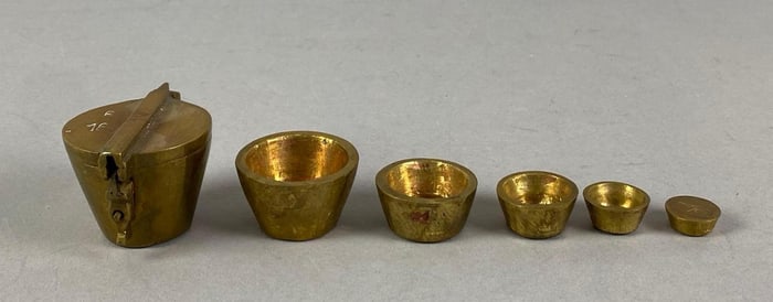 Set of Vintage Brass Nesting Scale Weights