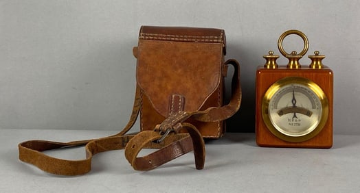 Vintage Chinese Galvanometer with Leather Case