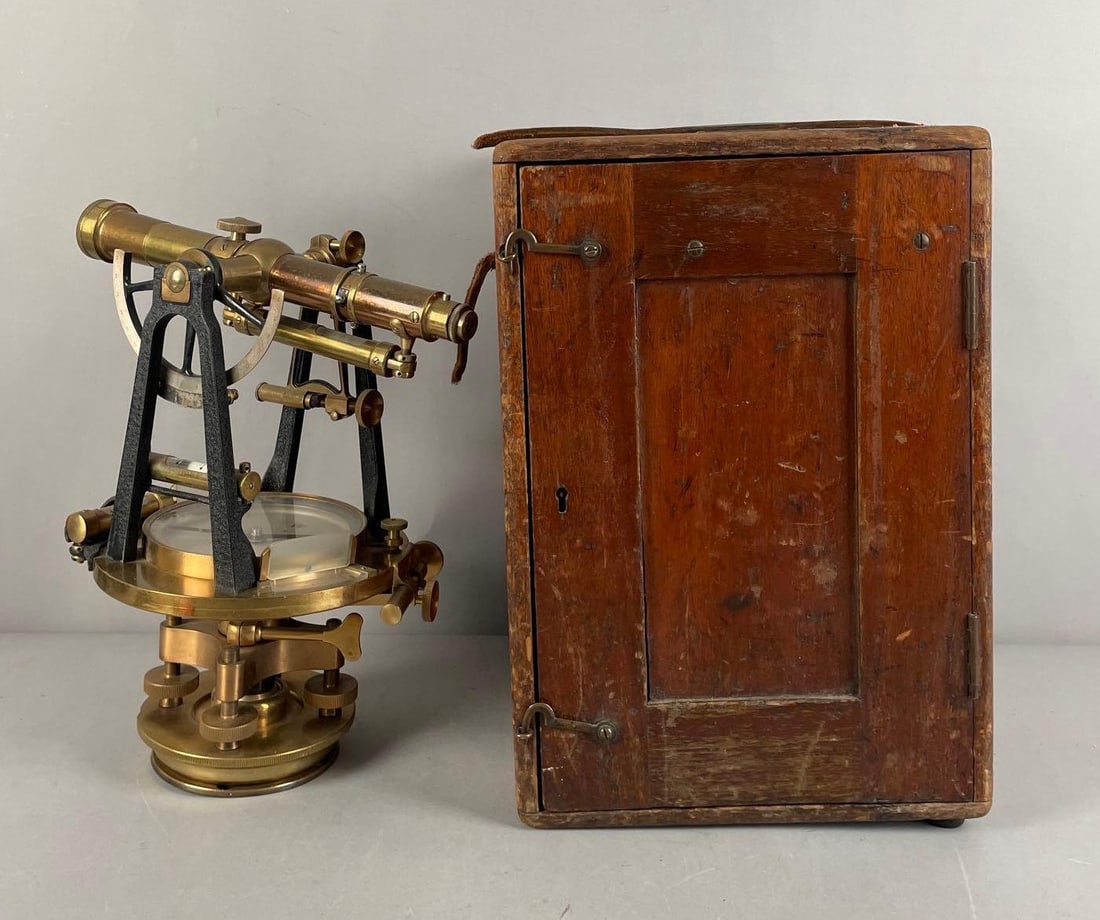 Vintage C.L. Berger and Sons Brass Transit with Case (1 of 5)