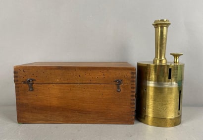 Vintage Brass Surveyor's Compass with Case