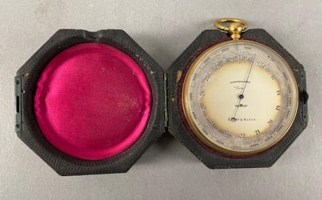 Antique Short and Mason of London Pocket Barometer / Altimeter