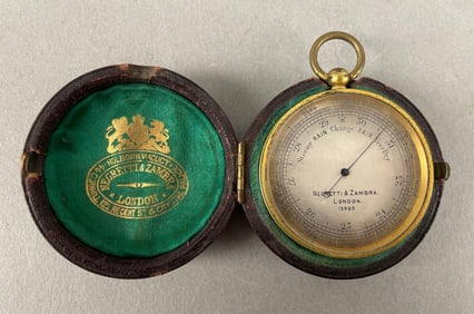 Antique Negretti and Zambra of London Pocket Barometer