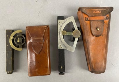 Group of 2 Vintage Hand Level Clinometers