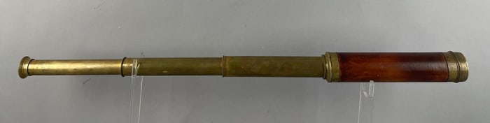 Antique Brass and Leather Telescope