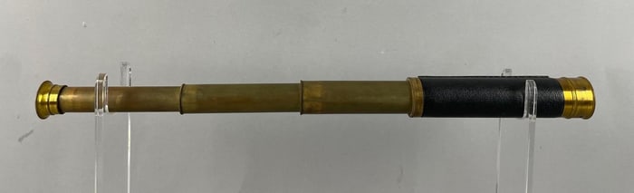 Antique Brass and Leather Telescope