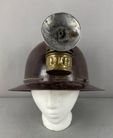 Vintage Miner's Helmet with Lamp