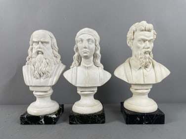 Group of 3 G Ruggeri Resin Masters Busts