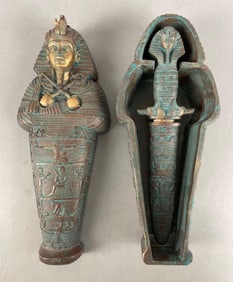King Tut Resin Sarcophagus with Stainless Steel Knife