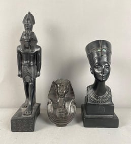 Group of Egyptian Pharaoh Black Resin Figures