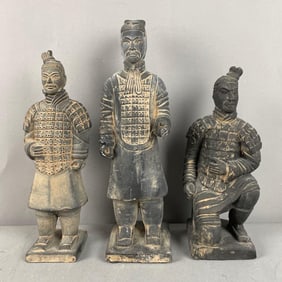 Group of Plaster Terra Cotta Warrior Figurines