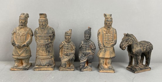 Group of Plaster Terra Cotta Warrior Figurines