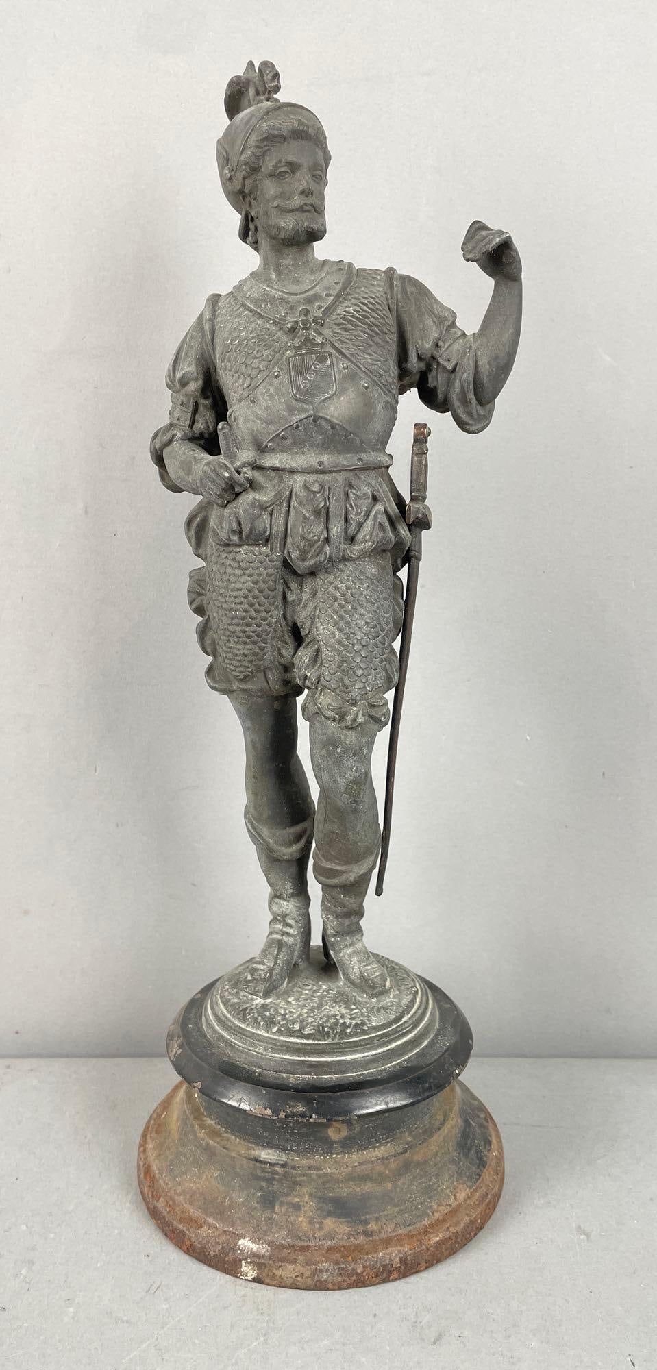 Cast Metal Spanish Knight Statue (1 of 3)