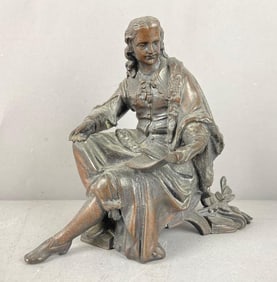Bronzed Cast Metal Shakespearean Statue