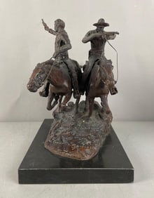 Frederic Remington Two Cowboys Bronze Statue
