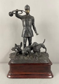 Cast Bronze Huntsman and Hounds Statue