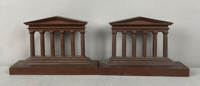 Pair of Bronze Architectural Columns Bookends
