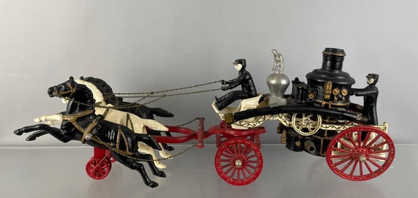 Reproduction Cast Iron Horse Drawn Fire Pumper