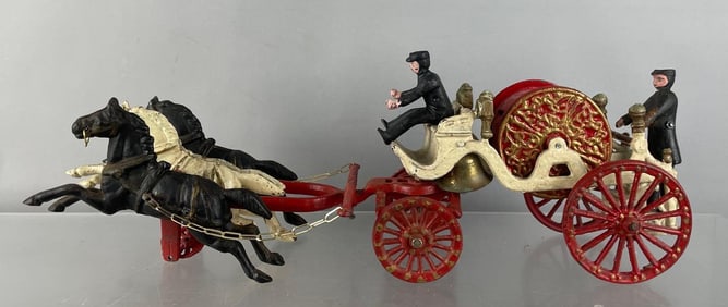 Reproduction Cast Iron Horse Drawn Fire Wagon