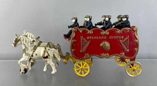 Reproduction Cast Iron Horse Drawn Overland Circus Band Wagon
