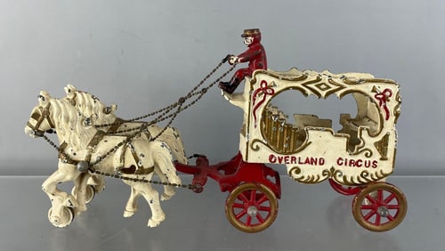 Reproduction Cast Iron Horse Drawn Overland Circus Wagon