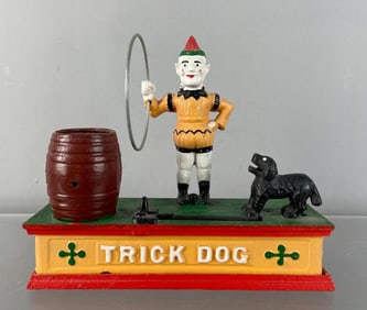 Reproduction Cast Iron Trick Dog Mechanical Bank