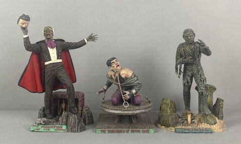 Group of 3 1960s Aurora Monsters Finished Plastic Models