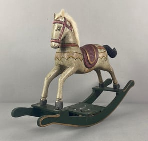 Vintage Rocking Horse Music Box Toy