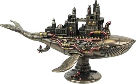 Veronese Design Steampunk 52 Htz Galactic Colony Whale Resin Figurine