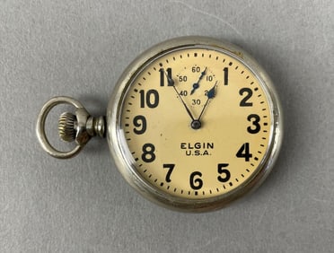Antique Elgin 15 Jewel Open-Face Pocket Watch