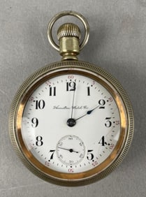 Antique Hamilton 17 Jewel Open-Face Pocket Watch