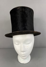 Antique Beaver Fur Top Hat