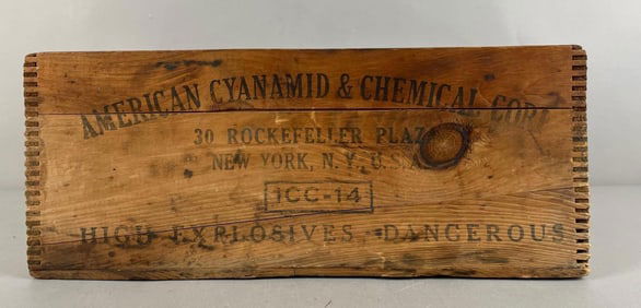 Vintage American Cyanamid and Chemical Dynamite Wood Crate