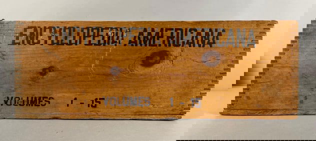 1946 Encyclopedia Americana Wood Shipping Crate