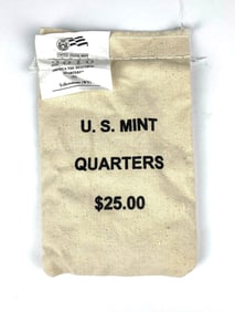 2010 D US Mint $25 Yellowstone Quarter in Original Canvas Bag
