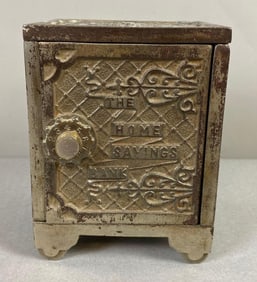 Antique The Home Saving Bank Coin Bank