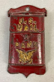 Antique U.S. Mail Cast Iron Coin Bank