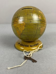 Vintage Tin Globe Banks Coin Bank