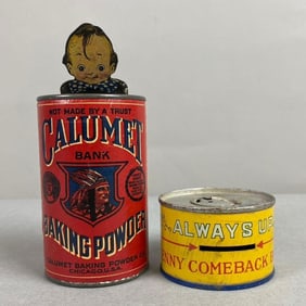 Group of 2 Vintage Tin Coin Banks