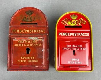 Group of 2 Original and Reproduction Tin Coin Banks