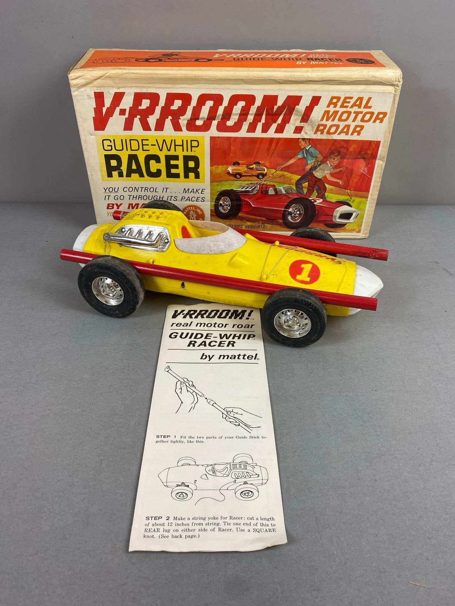 Vintage Mattel Guide Whip Racer: The untested comes in original Box. H 5in x W 8in x L 15 in.