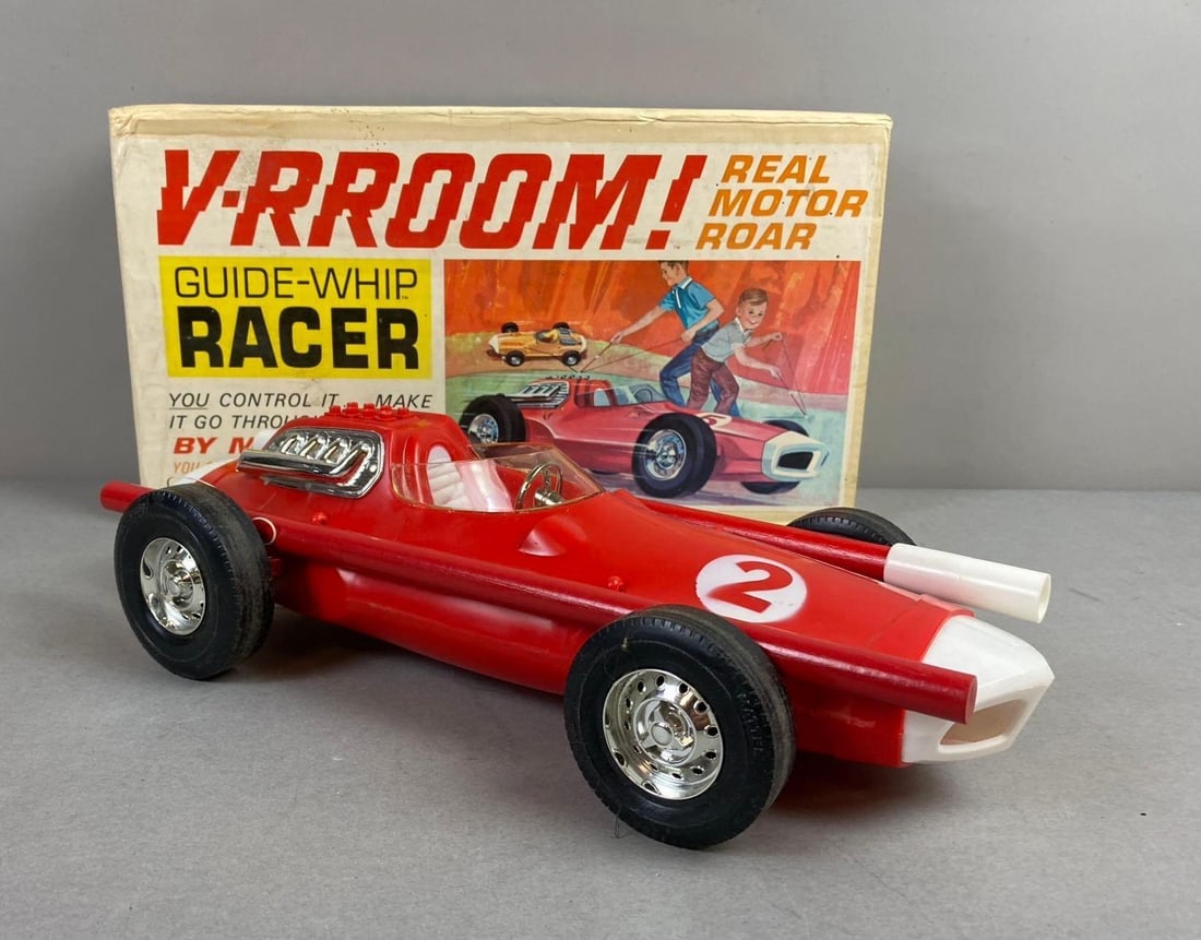 Vintage Mattel Guide Whip Racer: Comes with original Box. Appears to be missing instructions. H 5in x W 8in x L 15 in.
