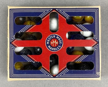 Vintage Box of Master Made No. 5 Marbles