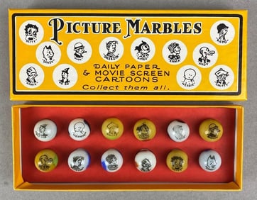 Vintage Peltier Picture No. 12 Marbles in a Reproduction Box